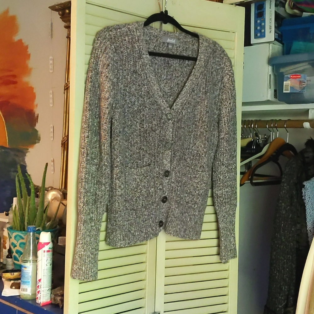 BOGO NWOT heather grey brown cream  cardigan
